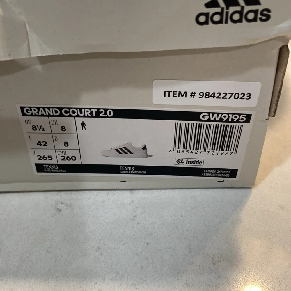 Adidas NIB Men's Grand Court 2.0 Casual Sneakers Size 8.5